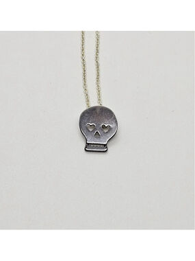 Dogeared 18" Sterling Silver Make A Wish SKULL Necklace - NEW in Box